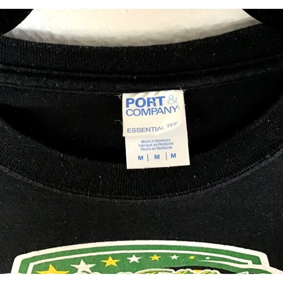 PORT & COMPANY- MENS BLACK FRONT GRAPHIC SHORT SLEEVE COTTON T-SHIRT SIZE MEDIUM - Picture 3 of 6